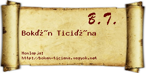 Bokán Ticiána névjegykártya